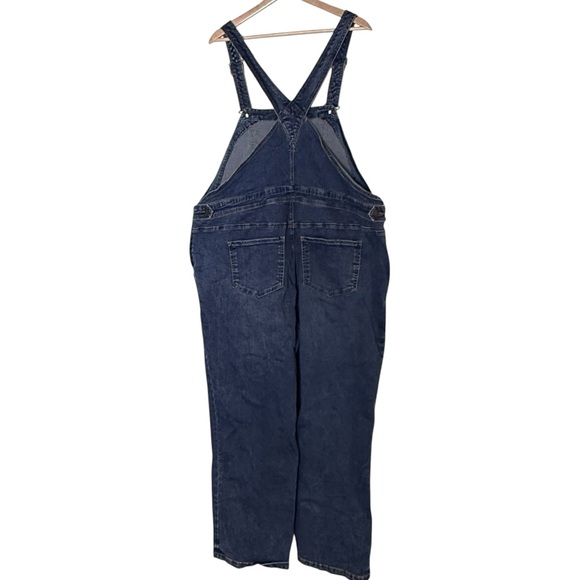 Universal Standard Denim Bib Overall Straight Jeans Size 18 / 20 Stretch Casual - Picture 2 of 11